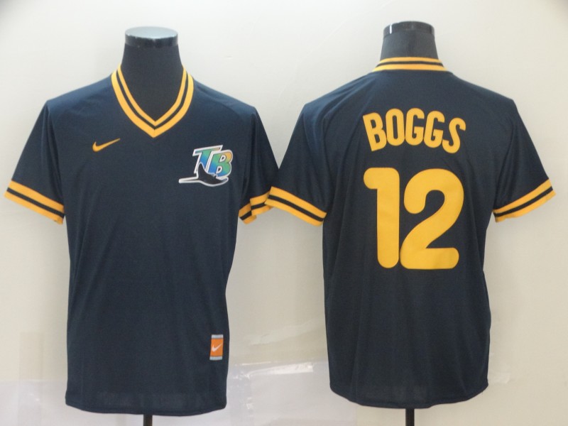 Personalized Rays 12 Wade Boggs Navy Throwback Jersey