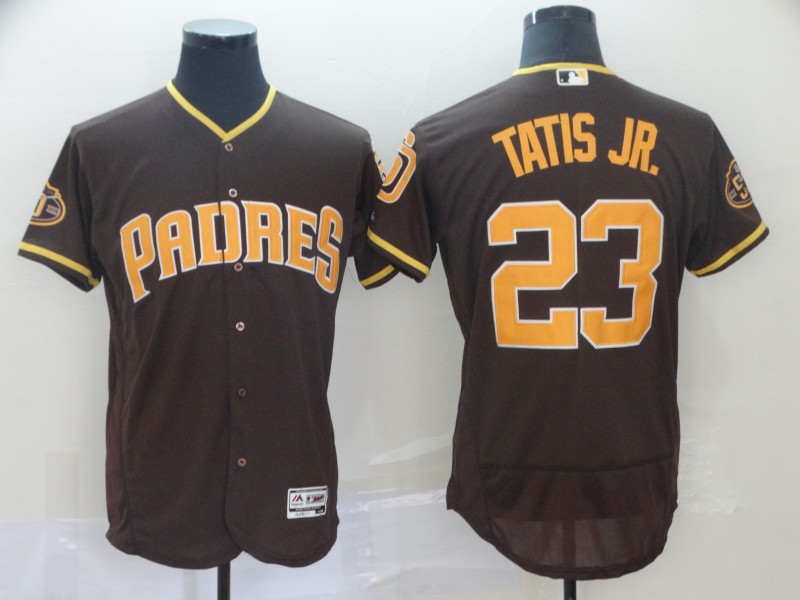 Personalized Padres 23 Fernando Tatis Jr. Brown 50th Anniversary FlexBase Jersey