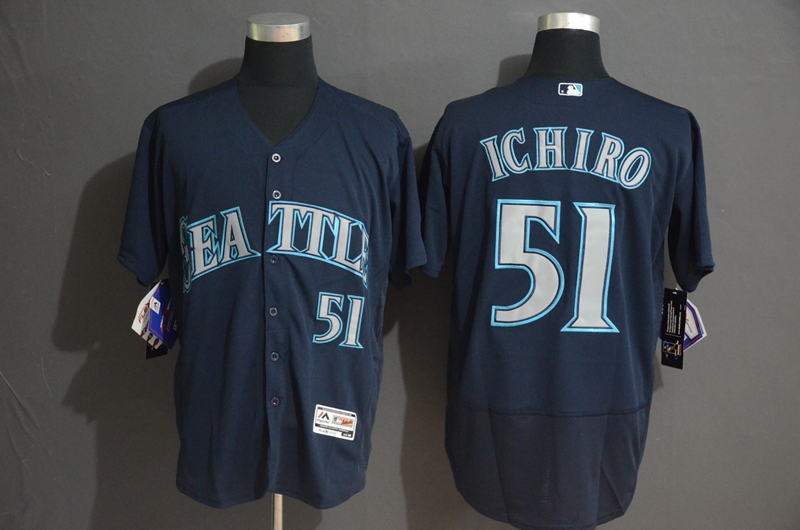 Personalized Mariners 51 Ichiro Suzuki Navy Flexbase Jersey