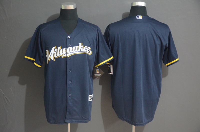 Personalized Brewers Blank Navy Cool Base Jersey