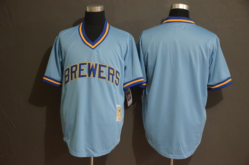 Personalized Brewers Blank Blue Cooperstown Collection Jersey