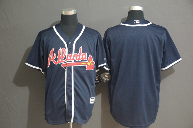 Personalized Braves Blank Navy Cool Base Jersey