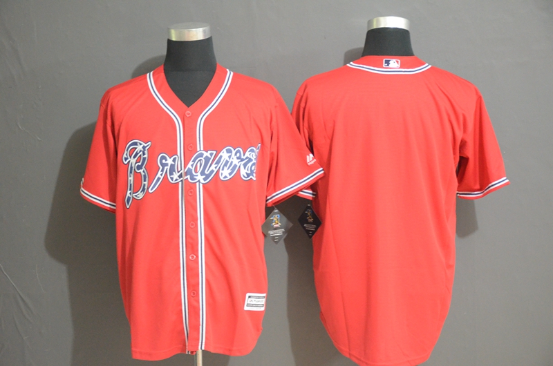 Personalized Braves Blank Red Cool Base Jerseys