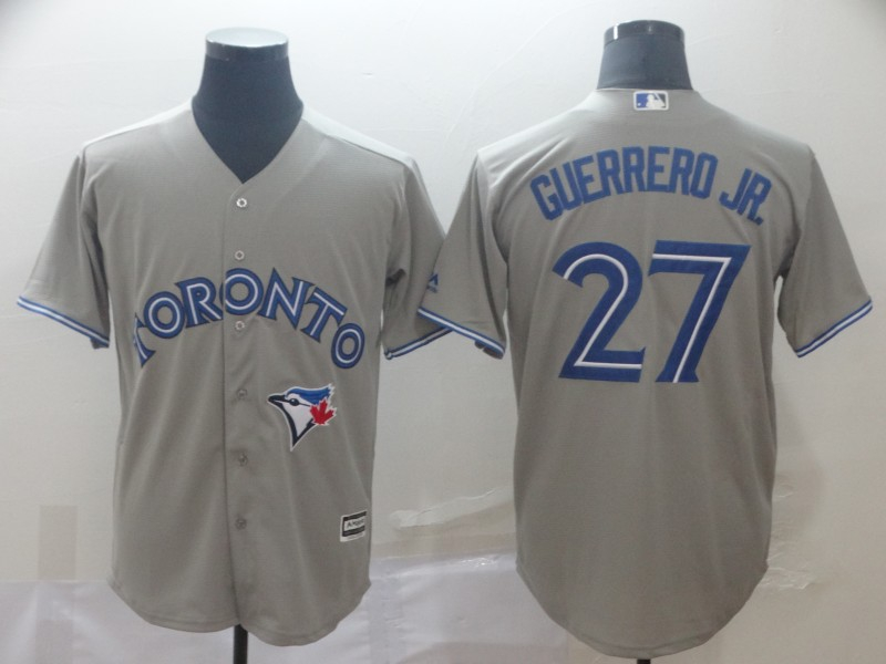 Personalized Blue Jays 27 Vladimir Guerrero Jr. Gray Cool Base Jersey
