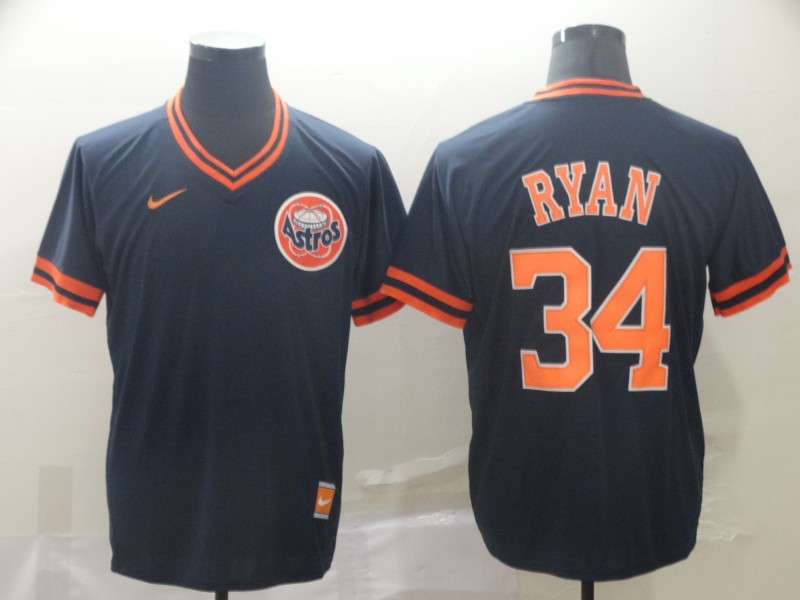 Personalized Astros 34 Nolan Ryan Navy Throwback Jersey