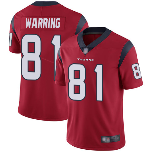 Personalized Texans #81 Kahale Warring Red Alternate Youth Stitched Football Untouchable Limited Jersey