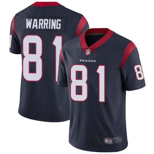 Personalized Texans #81 Kahale Warring Navy Blue Team Color Youth Stitched Football Untouchable Limited Jersey