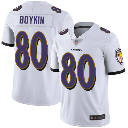 Personalized Ravens #80 Miles Boykin White Youth Stitched Football Untouchable Limited Jersey