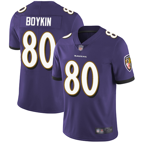Personalized Ravens #80 Miles Boykin Purple Team Color Youth Stitched Football Untouchable Limited Jersey