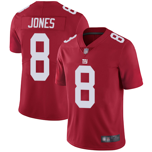 Personalized Giants #8 Daniel Jones Red Alternate Youth Stitched Football Untouchable Limited Jersey