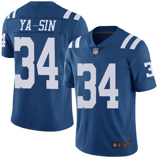 Personalized Colts #34 Rock Ya-Sin Royal Blue Youth Stitched Football Limited Rush Jersey