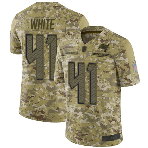 Personalized Buccaneers #41 Devin White Camo Youth Stitched Football Limited 2018 Salute to Service Jersey
