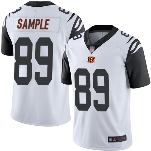 Personalized Bengals #89 Drew Sample White Youth Stitched Football Limited Rush Jersey