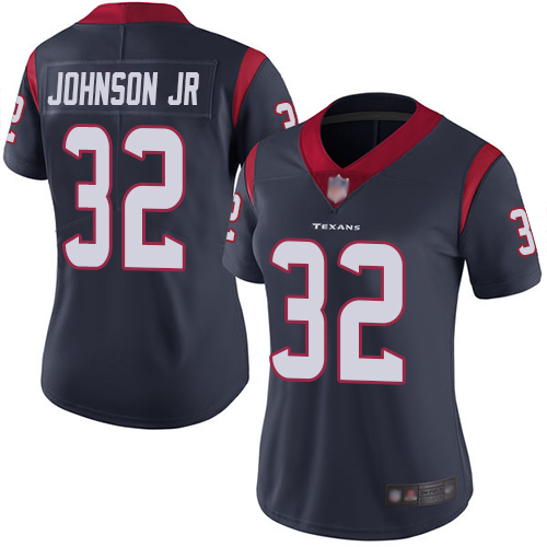 Personalized Texans #32 Lonnie Johnson Jr. Navy Blue Team Color Women’s Stitched Football Untouchable Limited Jersey