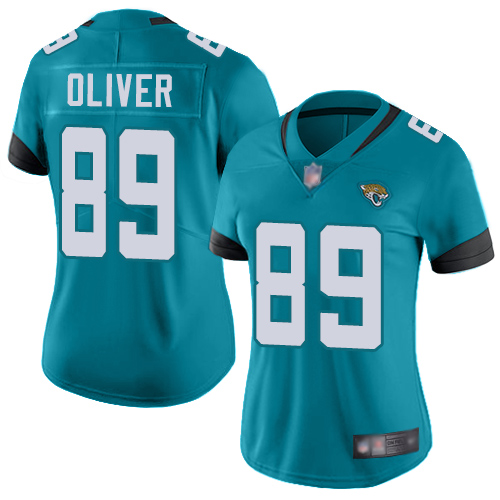 Personalized Jaguars #89 Josh Oliver Teal Green Alternate Women’s Stitched Football Untouchable Limited Jersey