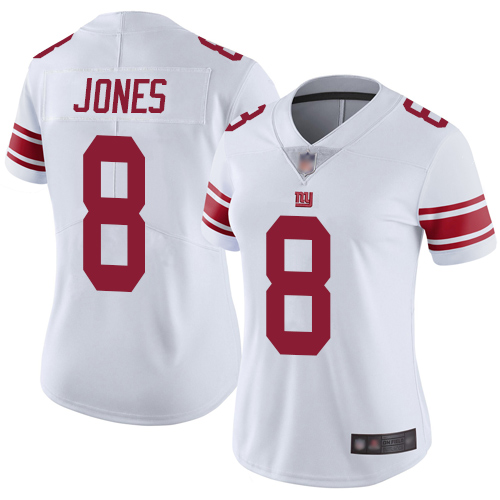 Personalized Giants #8 Daniel Jones White Women’s Stitched Football Untouchable Limited Jersey