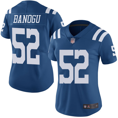 Personalized Colts #52 Ben Banogu Royal Blue Women’s Stitched Football Limited Rush Jersey