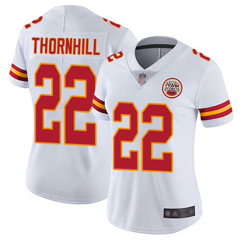 Personalized Chiefs #22 Juan Thornhill White Women’s Stitched Football Untouchable Limited Jersey