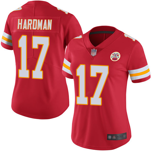 Personalized Chiefs #17 Mecole Hardman Red Team Color Women’s Stitched Football Untouchable Limited Jersey