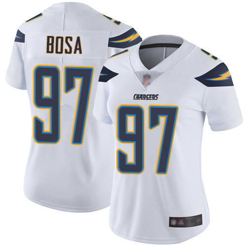Personalized Chargers #97 Joey Bosa White Women’s Stitched Football Untouchable Limited Jersey