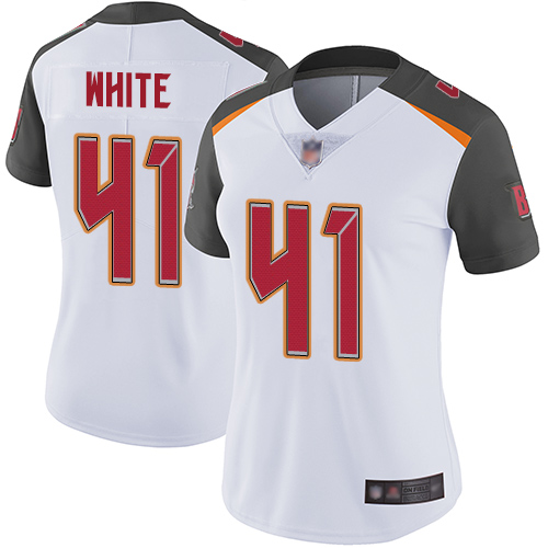 Personalized Buccaneers #41 Devin White White Women’s Stitched Football Untouchable Limited Jersey