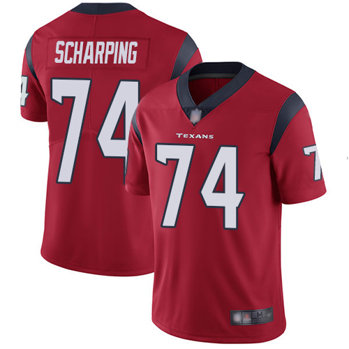 Personalized Texans #74 Max Scharping Red Alternate Men’s Stitched Football Untouchable Limited Jersey