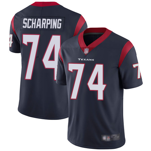 Personalized Texans #74 Max Scharping Navy Blue Team Color Men’s Stitched Football Untouchable Limited Jersey