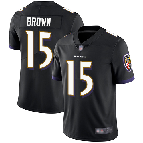 Personalized Ravens #15 Marquise Brown Black Alternate Men’s Stitched Football Untouchable Limited Jersey