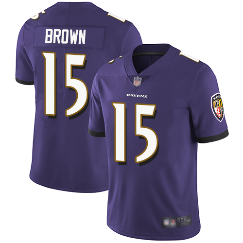 Personalized Ravens #15 Marquise Brown Purple Team Color Men’s Stitched Football Untouchable Limited Jersey