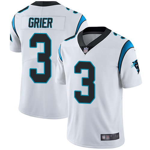 Personalized Panthers #3 Will Grier White Men’s Stitched Football Untouchable Limited Jersey