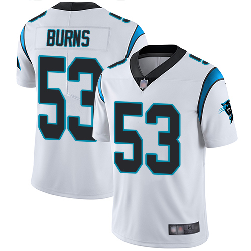 Personalized Panthers #53 Brian Burns White Men’s Stitched Football Untouchable Limited Jersey