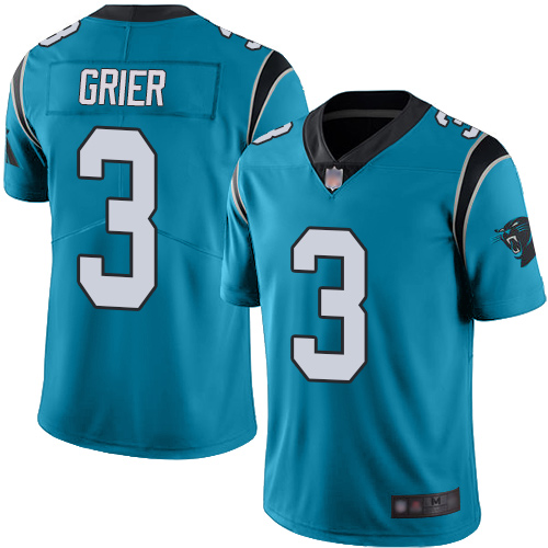 Personalized Panthers #3 Will Grier Blue Alternate Men’s Stitched Football Untouchable Limited Jersey