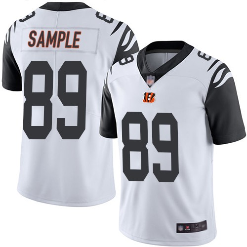 Personalized Bengals 89 Drew Sample White 2019 NFL Draft First Round Pick Color Rush Limited Jersey