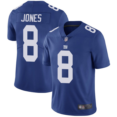 Personalized Giants #8 Daniel Jones Royal Blue Team Color Men’s Stitched Football Untouchable Limited Jersey