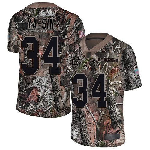 Personalized Colts #34 Rock Ya-Sin Camo Men’s Stitched Football Limited Rush Realtree Jersey