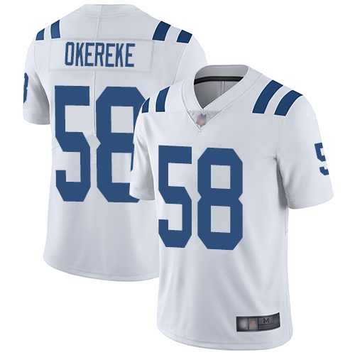 Personalized Colts #58 Bobby Okereke White Men’s Stitched Football Untouchable Limited Jersey