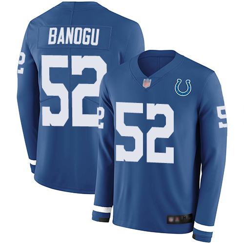 Personalized Colts #52 Ben Banogu Royal Blue Team Color Men’s Stitched Football Limited Therma Long Sleeve Jersey