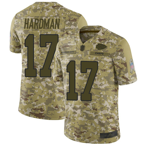 Personalized Chiefs #17 Mecole Hardman Camo Men’s Stitched Football Limited 2018 Salute To Service Jersey