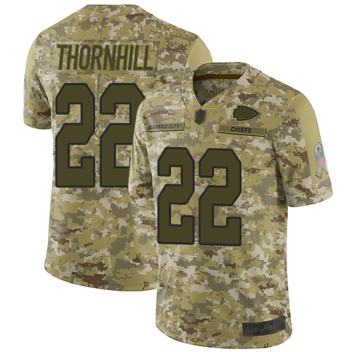 Personalized Chiefs #22 Juan Thornhill Camo Men’s Stitched Football Limited 2018 Salute To Service Jersey