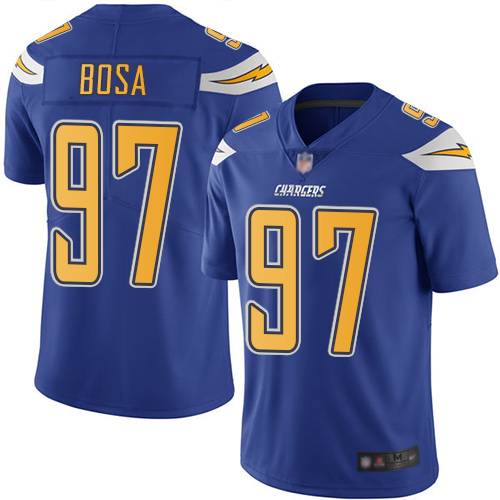 Personalized Chargers #97 Joey Bosa Electric Blue Men’s Stitched Football Limited Rush Jersey