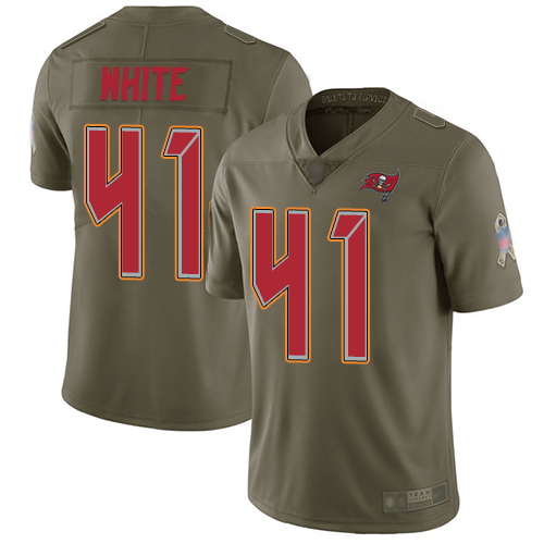 Personalized Buccaneers #41 Devin White Olive Men’s Stitched Football Limited 2017 Salute To Service Jersey