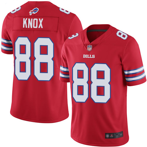 Personalized Bills #88 Dawson Knox Red Men’s Stitched Football Limited Rush Jersey