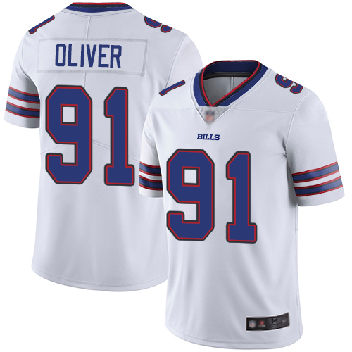 Personalized Bills #91 Ed Oliver White Men’s Stitched Football Untouchable Limited Jersey