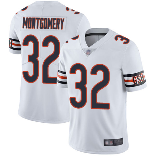 Personalized Bears #32 David Montgomery White Men’s Stitched Football Untouchable Limited Jersey