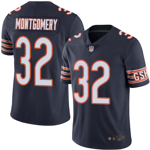 Personalized Bears #32 David Montgomery Navy Blue Team Color Men’s Stitched Football Untouchable Limited Jersey