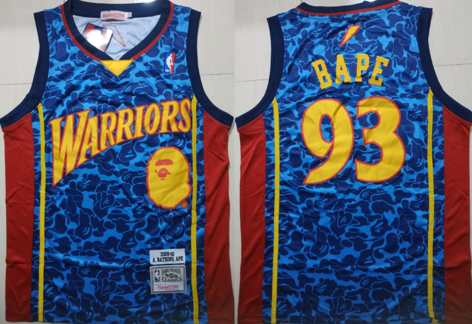 Personalized Warriors 93 Bape Blue 2009-10 Hardwood Classics Jersey