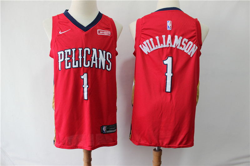 Personalized Pelicans 1 Zion Williamson Red Swingman Jersey