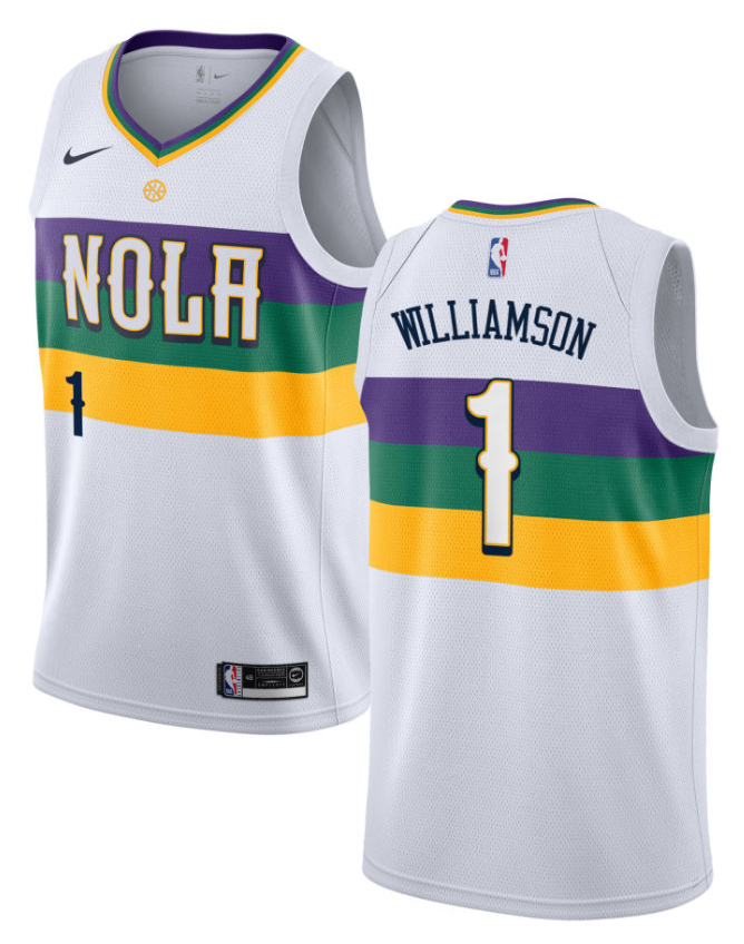 Personalized Pelicans 1 Zion Williamson White City Edition Swingman Jersey