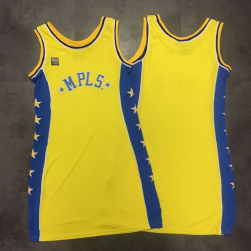 Personalized Lakers Blank Yellow Women MPLS Hardwood Classics Dress Jersey