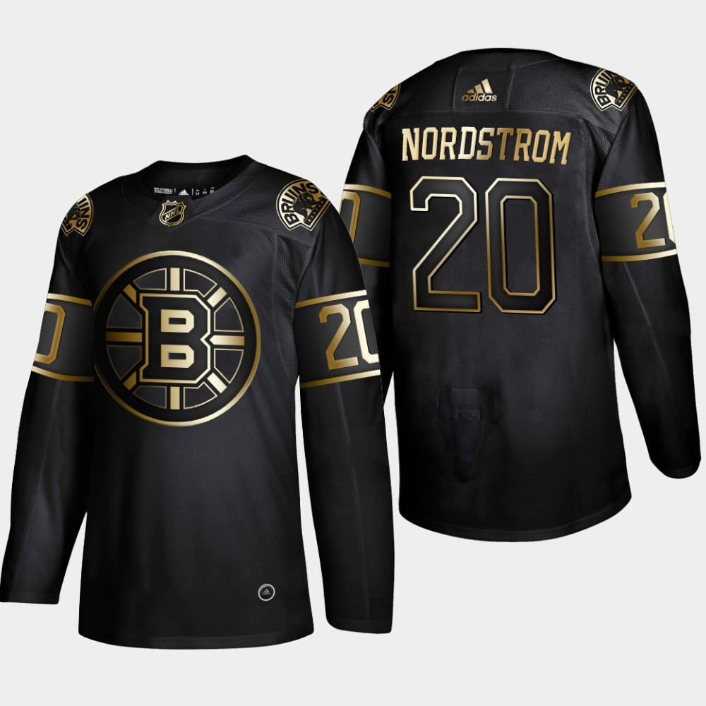 Personalized Bruins 20 Joakim Nordstrom Black Gold Jersey
